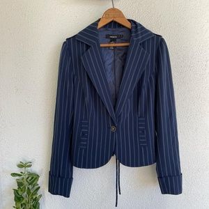 Navy Blue Stripe Blazer corset jacket by Arden B.